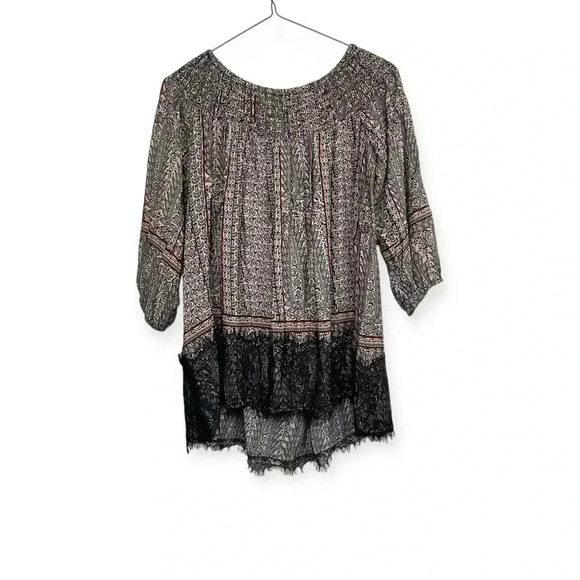 Anthropologie Vanessa Virginia Augusta Blouse Brown Motif XS - Picture 5 of 8